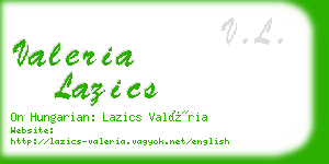 valeria lazics business card